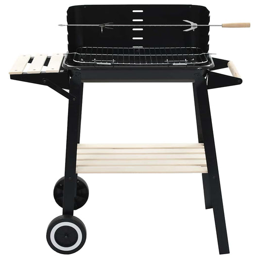 Houtskoolbarbecue Staand Met Wieltjes