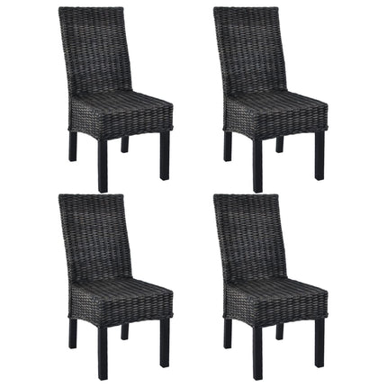 Eetkamerstoelen Kubu Rattan En Mahoniehout Lichtbruin