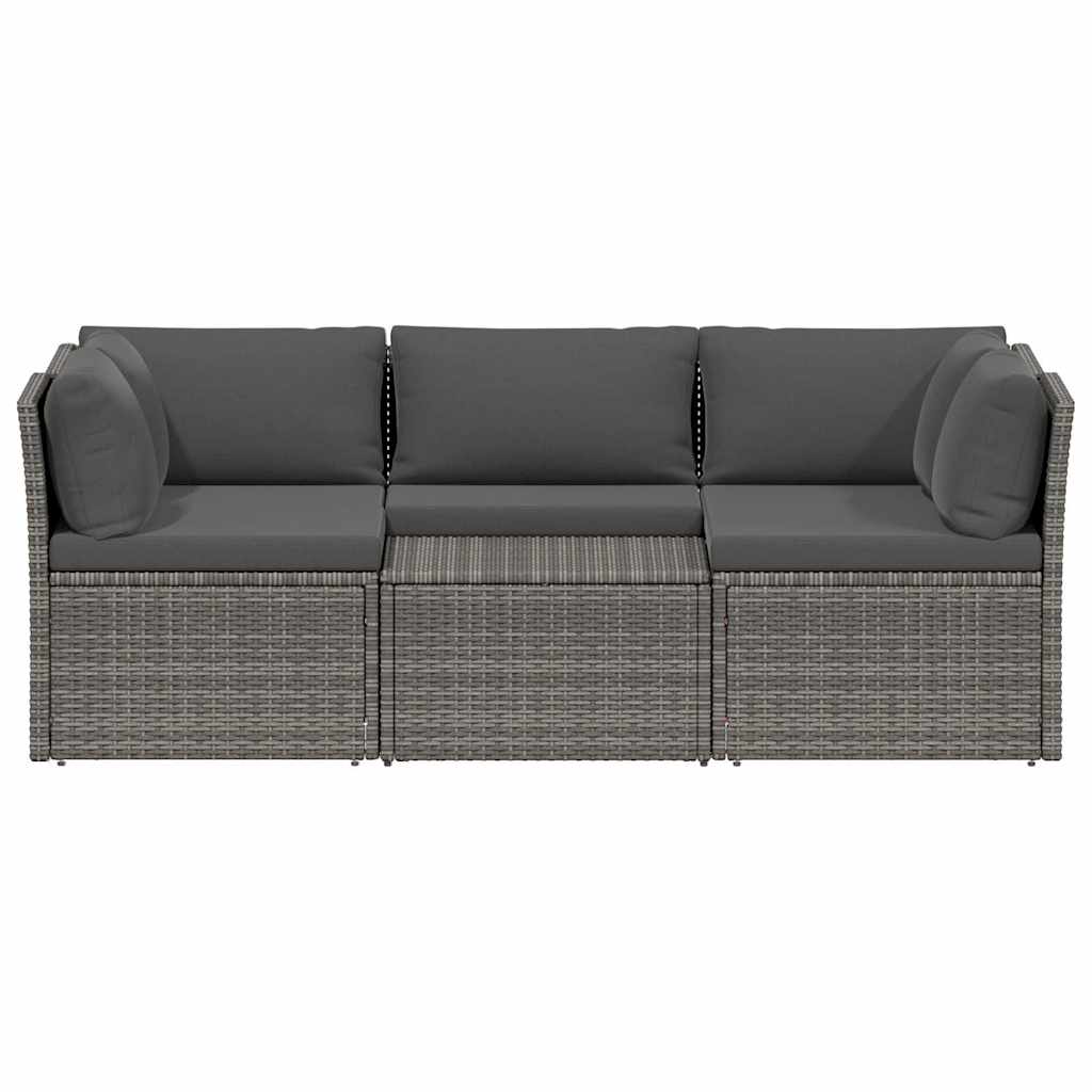 Loungeset Met Kussens 4-Delig Poly Rattan