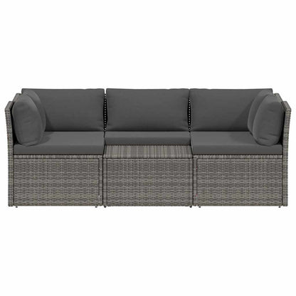 Loungeset Met Kussens 4-Delig Poly Rattan