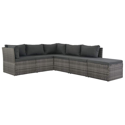 Loungeset Met Kussens 4-Delig Poly Rattan