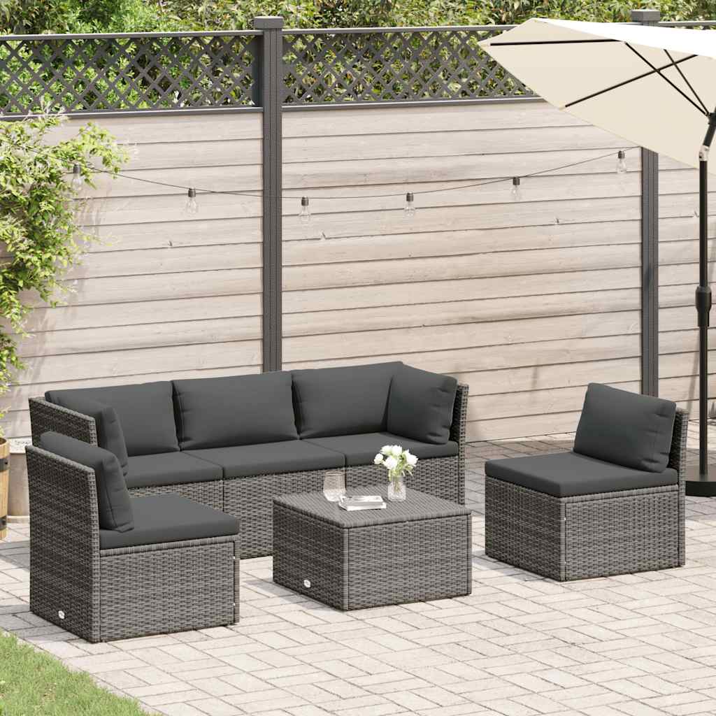 Loungeset Met Kussens 4-Delig Poly Rattan