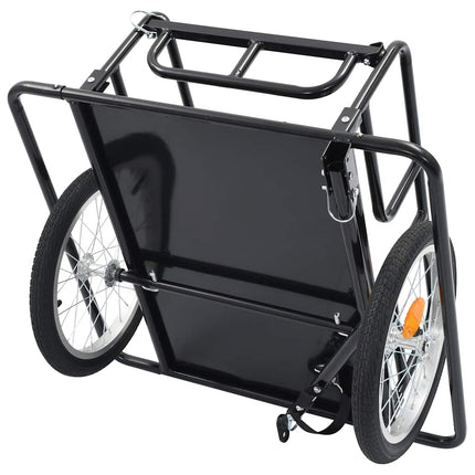 Fietstrailer 130X73X48,5 Cm Staal Zwart Grijs