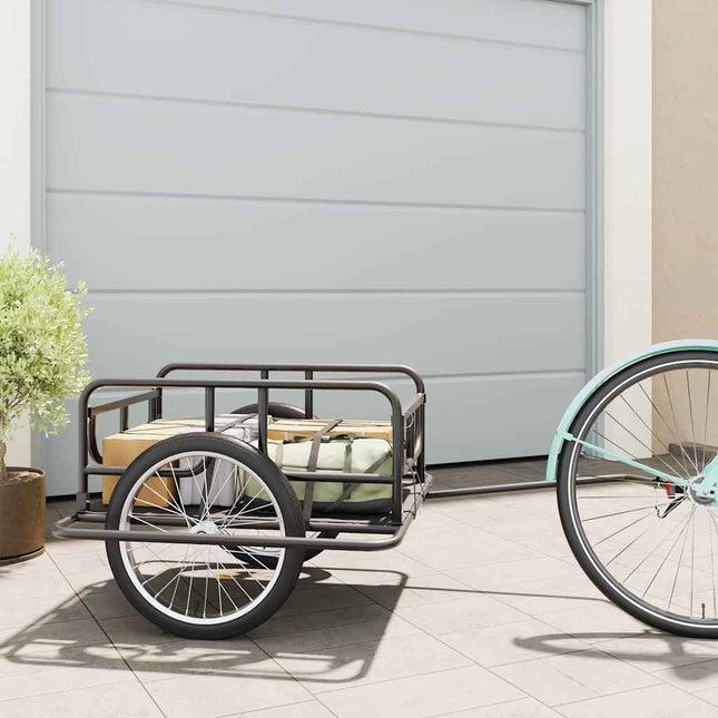Fietstrailer 130X73X48,5 Cm Staal Zwart