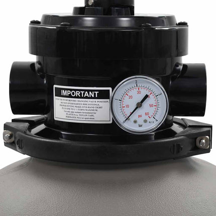 Zwembadzandfilter Met 4-Positie Ventiel 350 Mm Grijs