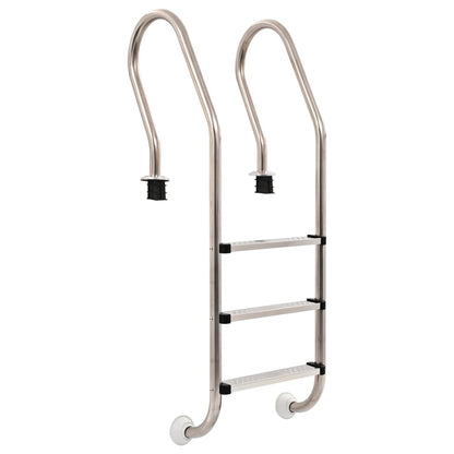 Zwembadladder Met 3 Sporten 120 Cm Roestvrij Staal 304