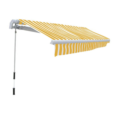 Luifel Handmatig Uittrekbaar 300 Cm Geel/Wit