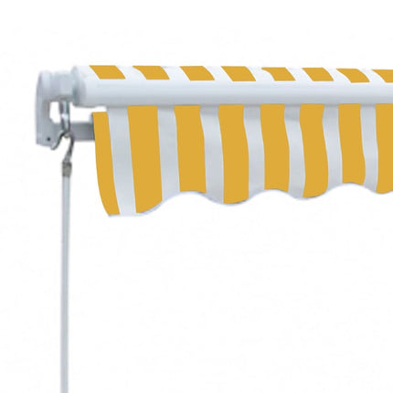 Luifel Handmatig Uittrekbaar 300 Cm Geel/Wit