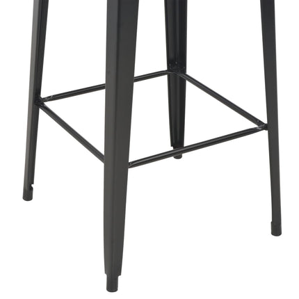 Bartafel 60X60X108 Cm Massief Grenenhout Staal Zwart