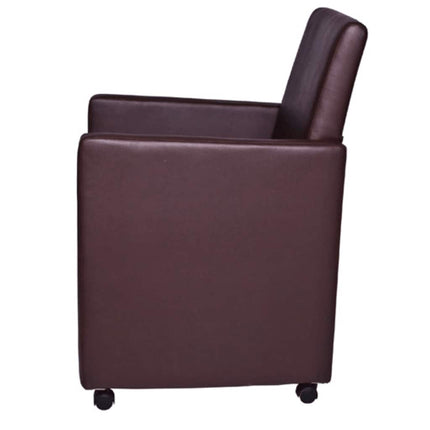 Eetkamerstoelen 2 St Kunstleer Bruin Marmerbeige