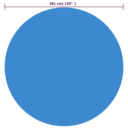 Solar Zwembadfolie Drijvend Rond 381 Cm Pe Blauw