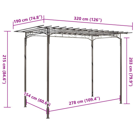 Stalen Rozenboog 215 Cm