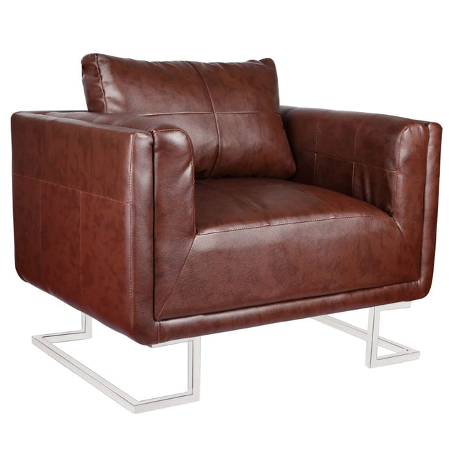 Fauteuil Met Verchroomde Poten Kubus Kunstleer
