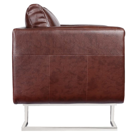Fauteuil Met Verchroomde Poten Kubus Kunstleer