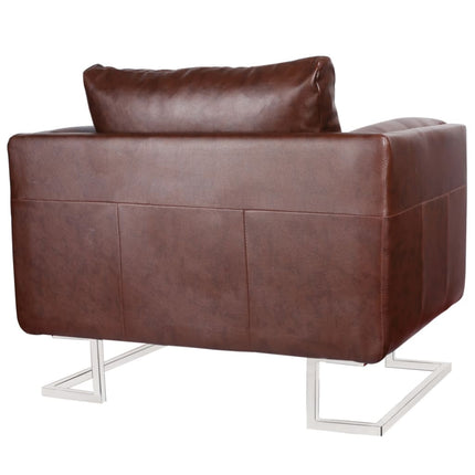 Fauteuil Met Verchroomde Poten Kubus Kunstleer