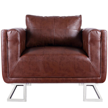 Fauteuil Met Verchroomde Poten Kubus Kunstleer