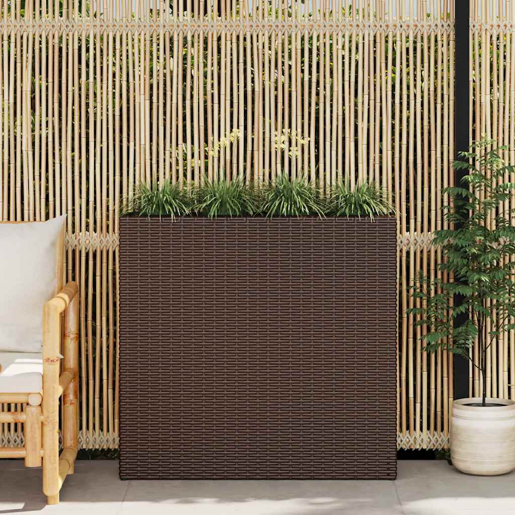 Plantenbak Verhoogd Met 4 Potten 2 St Poly Rattan