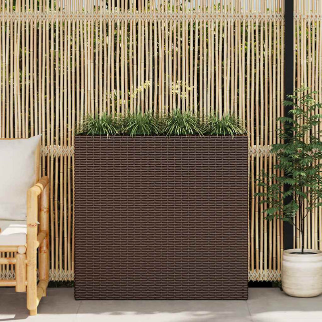 Plantenbak Verhoogd Met 4 Potten 2 St Poly Rattan