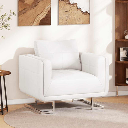 Fauteuil Met Verchroomde Poten Kubus Kunstleer
