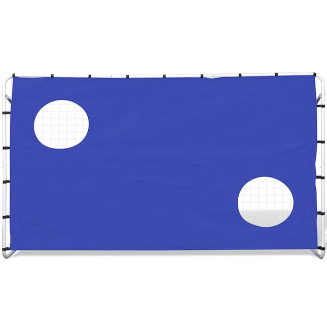 Voetbaldoel Met Richtmuur Hoogwaardig 240X92X150 Cm Staal Groen