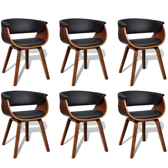 Eetkamerstoelen Gebogen Hout En Kunstleer