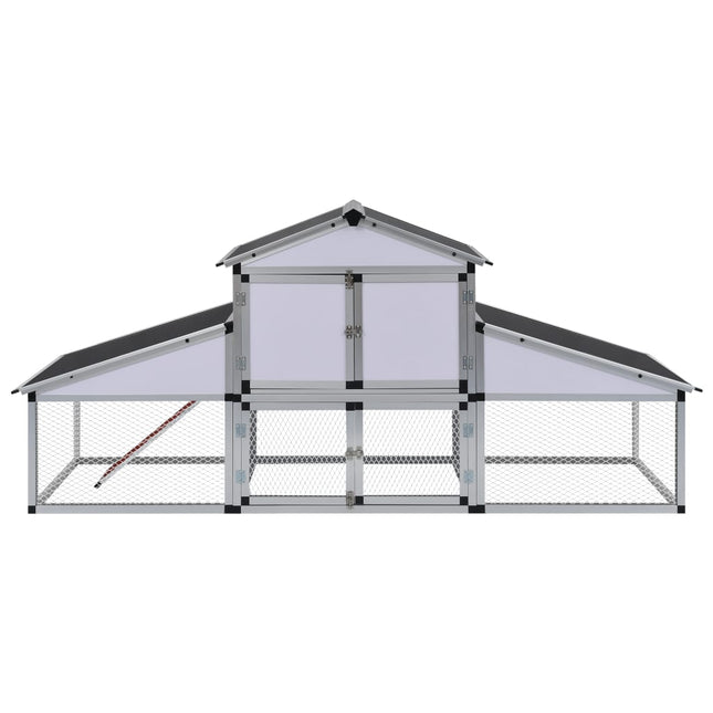 Kippenhok Met Ren En Nestkast Aluminium