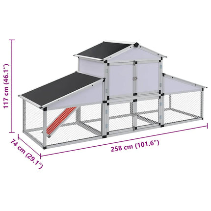 Kippenhok Met Ren En Nestkast Aluminium
