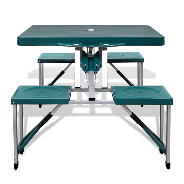 Campingset Inklapbaar Lichtgewicht 120X60 Cm Aluminium Groen