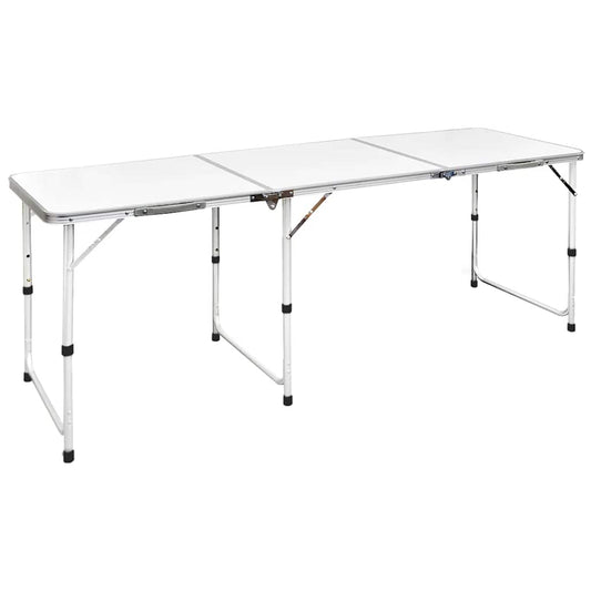 Campingtafel inklapbaar en verstelbaar in hoogte aluminium 180 x 60 cm