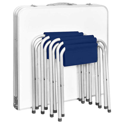 Campingset inklapbaar en verstelbaar 120x60 cm aluminium