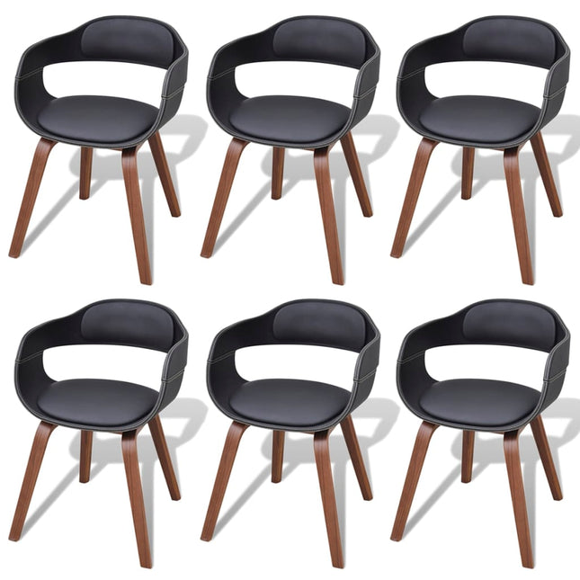 Eetkamerstoelen Gebogen Hout En Kunstleer