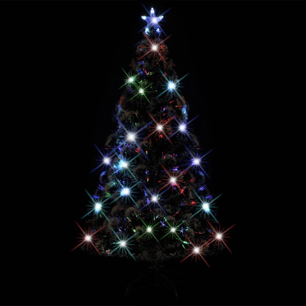 Voorverlichte kerstboom met standaard en LED 180 cm glasvezel