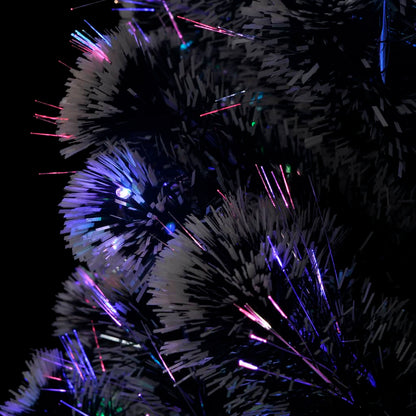 Voorverlichte kerstboom met standaard en LED 180 cm glasvezel