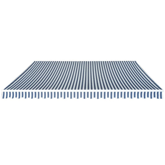 Luifel Handmatig Uitschuifbaar 500 Cm Blauw En Wit