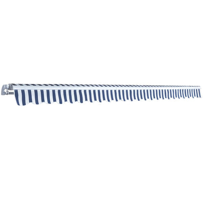 Luifel Handmatig Uitschuifbaar 500 Cm Blauw En Wit