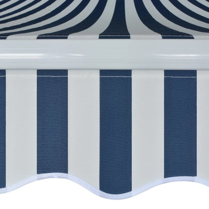Luifel Handmatig Uitschuifbaar 500 Cm Blauw En Wit