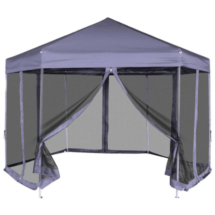 Partytent Met Zijwanden Pop-Up Zeshoekig 3,6X3,1 M
