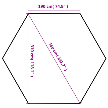 Partytent Met Zijwanden Pop-Up Zeshoekig 3,6X3,1 M