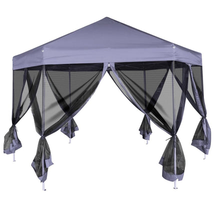 Partytent Met Zijwanden Pop-Up Zeshoekig 3,6X3,1 M