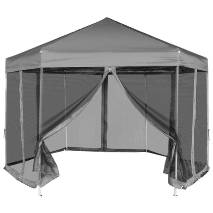 Partytent Met Zijwanden Pop-Up Zeshoekig 3,6X3,1 M