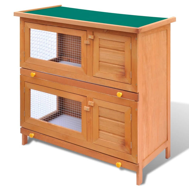 Buitenkonijnenhok Voor Kleine Huisdieren, 4 Deuren, Hout