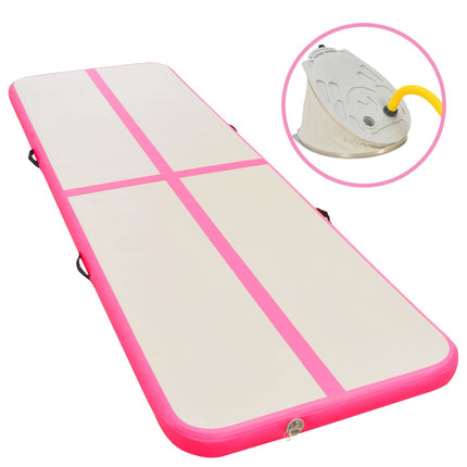Gymnastiekmat Met Pomp Opblaasbaar Pvc Roze