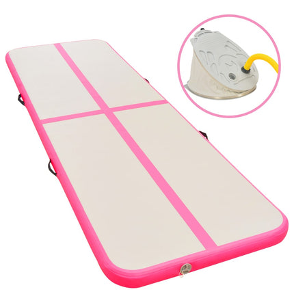 Gymnastiekmat Met Pomp Opblaasbaar Pvc Roze