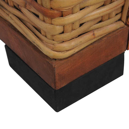 Fauteuil Met Kussens Natuurlijk Rattan Bruin