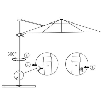 Parasol Met Draagbare Voet Kleurig