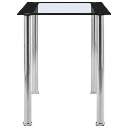 Eettafel 120X60X75 Cm Gehard Glas Zwart En Transparant