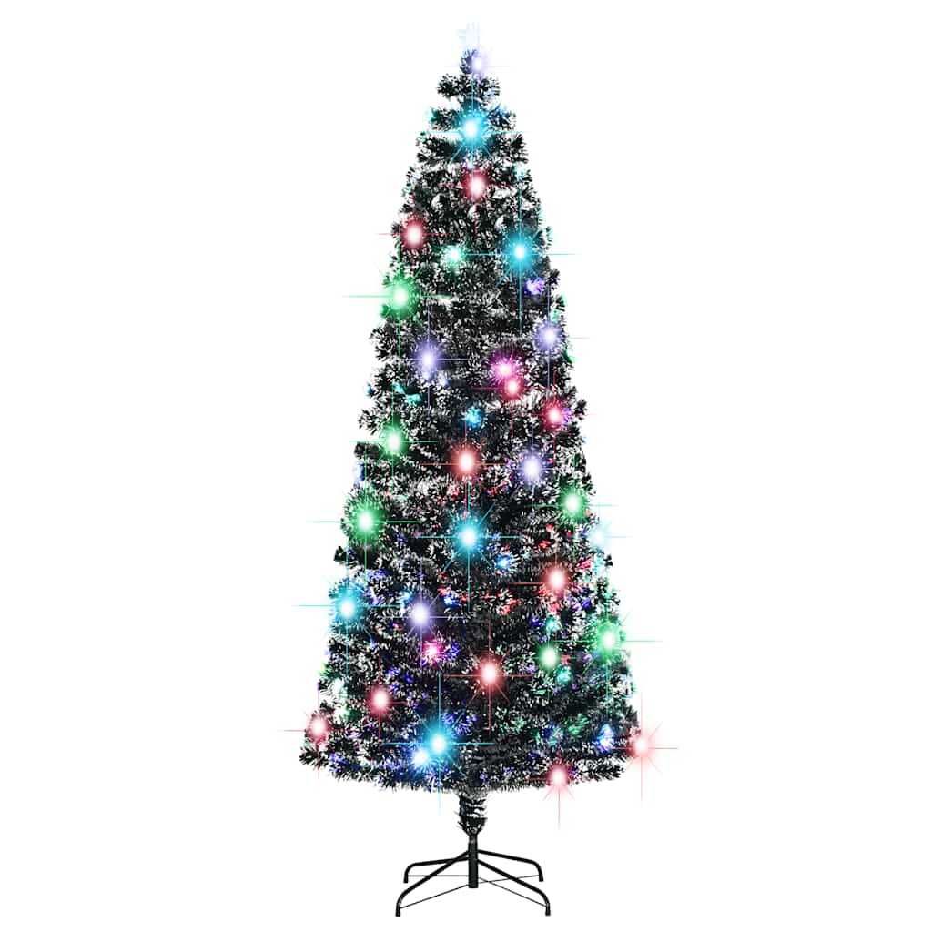Voorverlichte kerstboom met standaard en LED 240 cm glasvezel