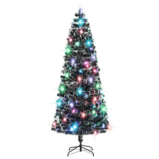 Voorverlichte kerstboom met standaard en LED 240 cm glasvezel