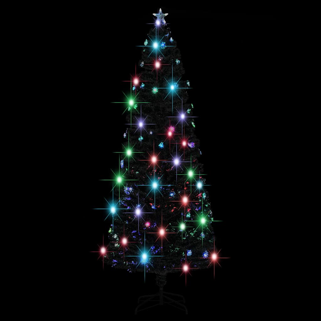 Voorverlichte kerstboom met standaard en LED 240 cm glasvezel