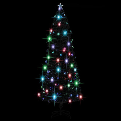 Voorverlichte kerstboom met standaard en LED 240 cm glasvezel